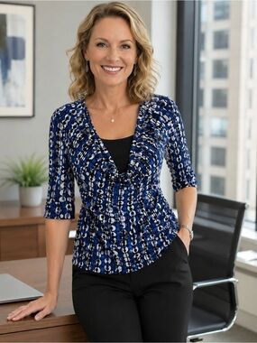 JTB brand blue print top